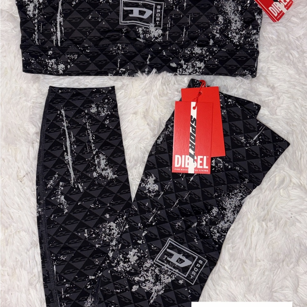 Diesel Monochrome Patterned Activewear